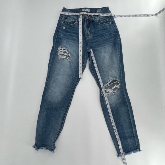 Rewash Women’s High Rise Vintage Reunion Distressed Straight Leg Jeans Size 3 - Picture 5 of 5